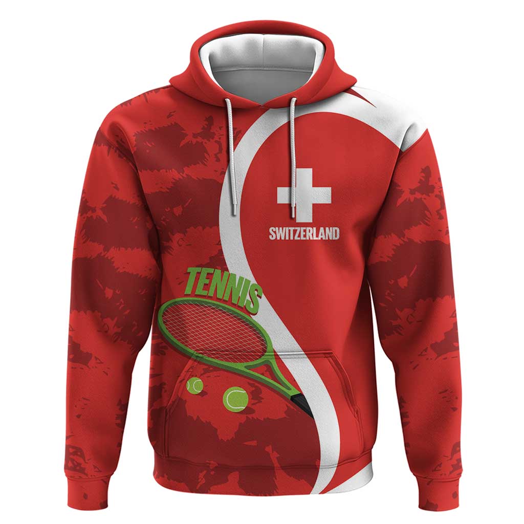 Personalised Switzerland Tennis Zip Hoodie Swiss Born To Play - Wonder Print Shop