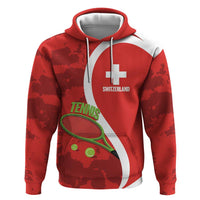 Personalised Switzerland Tennis Zip Hoodie Swiss Born To Play - Wonder Print Shop