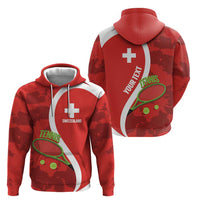 Personalised Switzerland Tennis Zip Hoodie Swiss Born To Play - Wonder Print Shop