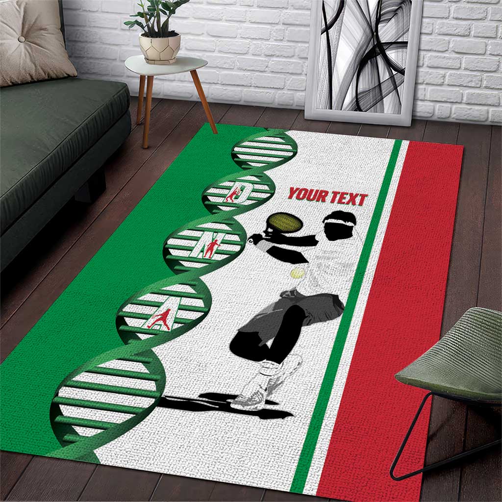 Personalised Italy Tennis Area Rug Its In My DNA - Wonder Print Shop