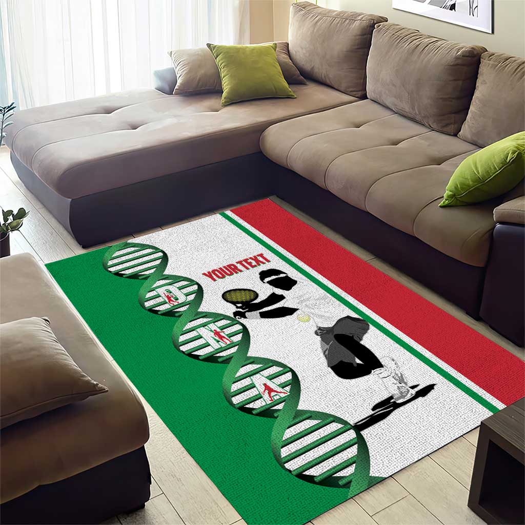 Personalised Italy Tennis Area Rug Its In My DNA - Wonder Print Shop