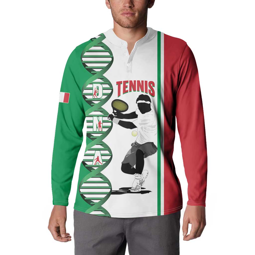 Personalised Italy Tennis Button Sweatshirt Its In My DNA - Wonder Print Shop