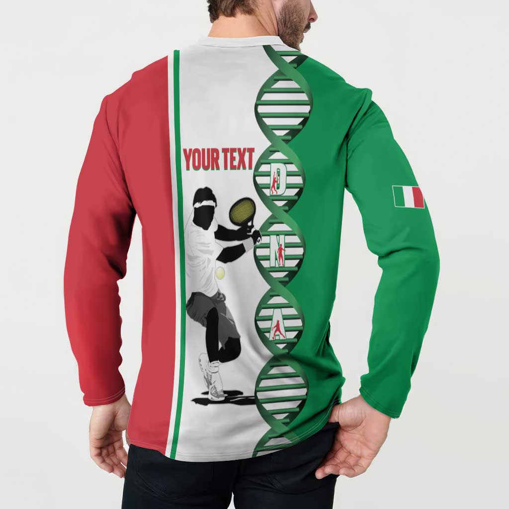 Personalised Italy Tennis Button Sweatshirt Its In My DNA - Wonder Print Shop