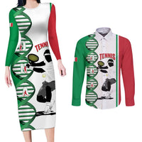 Personalised Italy Tennis Couples Matching Long Sleeve Bodycon Dress and Long Sleeve Button Shirt Its In My DNA - Wonder Print Shop