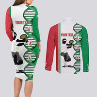 Personalised Italy Tennis Couples Matching Long Sleeve Bodycon Dress and Long Sleeve Button Shirt Its In My DNA - Wonder Print Shop