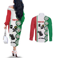 Personalised Italy Tennis Couples Matching Off The Shoulder Long Sleeve Dress and Long Sleeve Button Shirt Its In My DNA - Wonder Print Shop