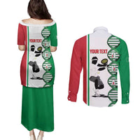 Personalised Italy Tennis Couples Matching Puletasi and Long Sleeve Button Shirt Its In My DNA - Wonder Print Shop