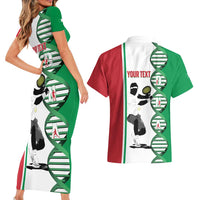 Personalised Italy Tennis Couples Matching Short Sleeve Bodycon Dress and Hawaiian Shirt Its In My DNA - Wonder Print Shop