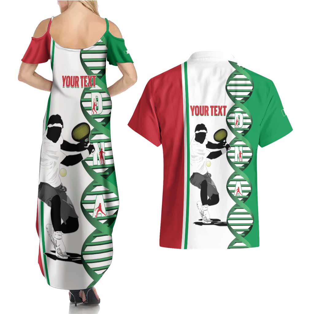 Personalised Italy Tennis Couples Matching Summer Maxi Dress and Hawaiian Shirt Its In My DNA - Wonder Print Shop