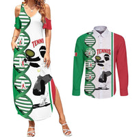 Personalised Italy Tennis Couples Matching Summer Maxi Dress and Long Sleeve Button Shirt Its In My DNA - Wonder Print Shop