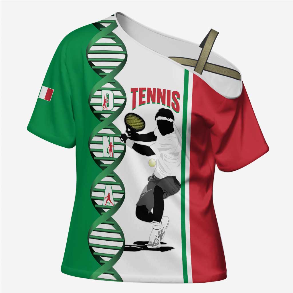 Personalised Italy Tennis Cross Shoulder Shirt Its In My DNA - Wonder Print Shop