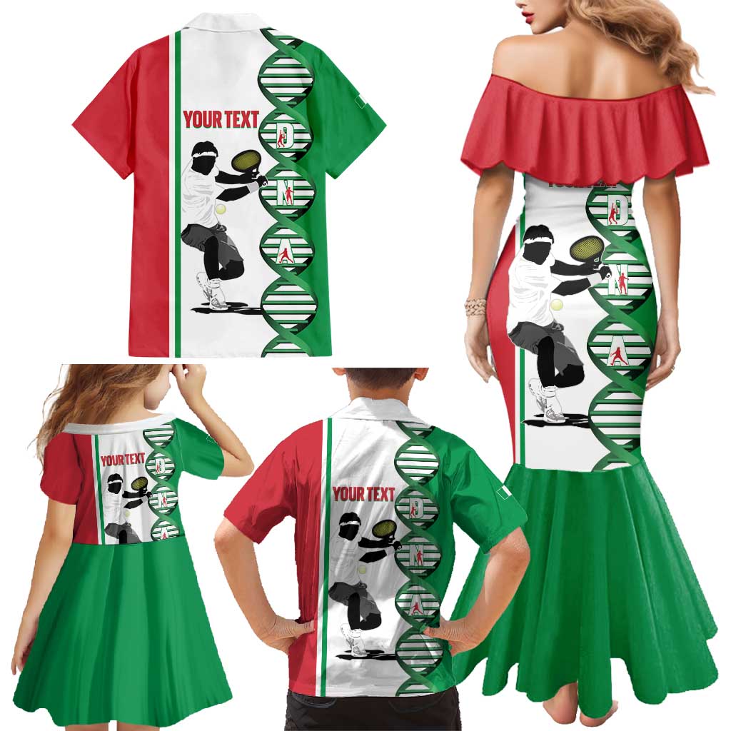 Personalised Italy Tennis Family Matching Mermaid Dress and Hawaiian Shirt Its In My DNA - Wonder Print Shop