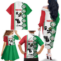 Personalised Italy Tennis Family Matching Off The Shoulder Long Sleeve Dress and Hawaiian Shirt Its In My DNA - Wonder Print Shop