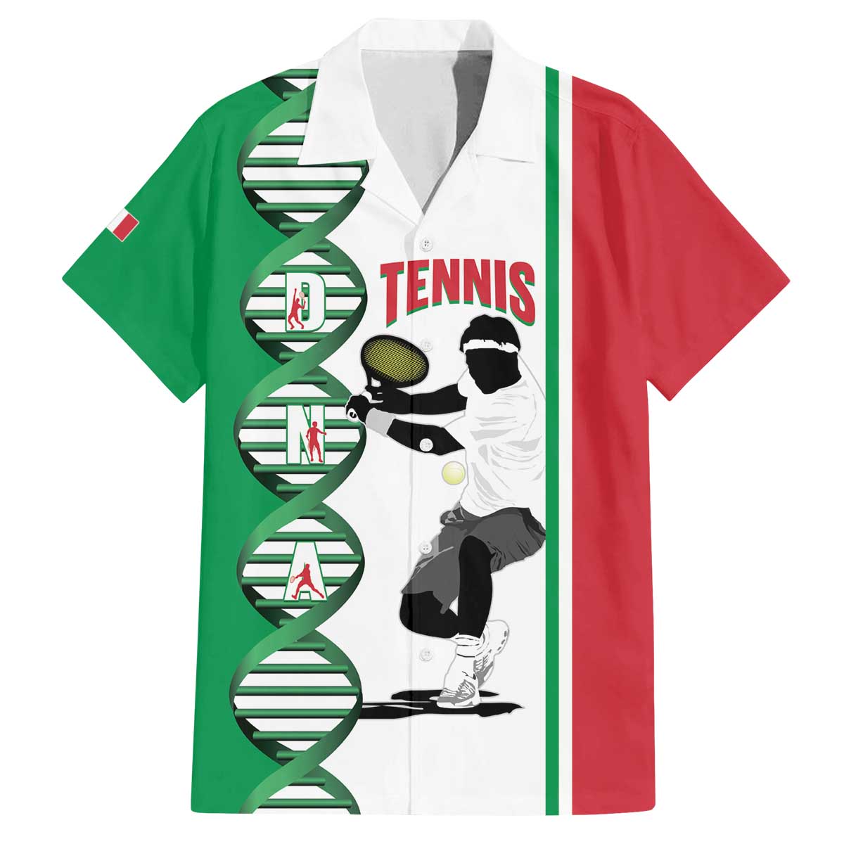 Personalised Italy Tennis Family Matching Off The Shoulder Long Sleeve Dress and Hawaiian Shirt Its In My DNA - Wonder Print Shop