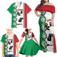 Personalised Italy Tennis Family Matching Off Shoulder Maxi Dress and Hawaiian Shirt Its In My DNA - Wonder Print Shop