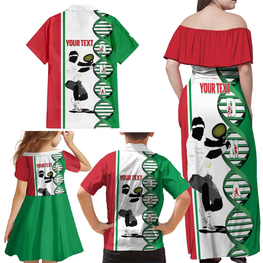 Personalised Italy Tennis Family Matching Off Shoulder Maxi Dress and Hawaiian Shirt Its In My DNA - Wonder Print Shop