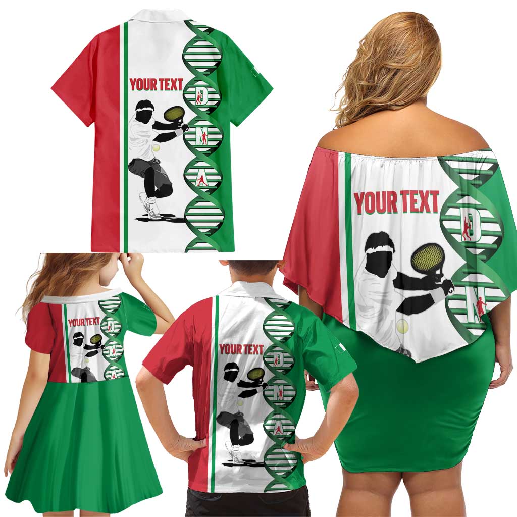 Personalised Italy Tennis Family Matching Off Shoulder Short Dress and Hawaiian Shirt Its In My DNA - Wonder Print Shop