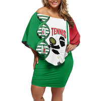 Personalised Italy Tennis Family Matching Off Shoulder Short Dress and Hawaiian Shirt Its In My DNA - Wonder Print Shop