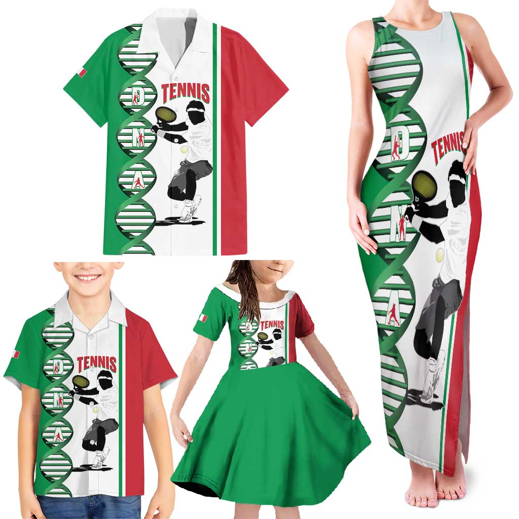 Personalised Italy Tennis Family Matching Tank Maxi Dress and Hawaiian Shirt Its In My DNA - Wonder Print Shop