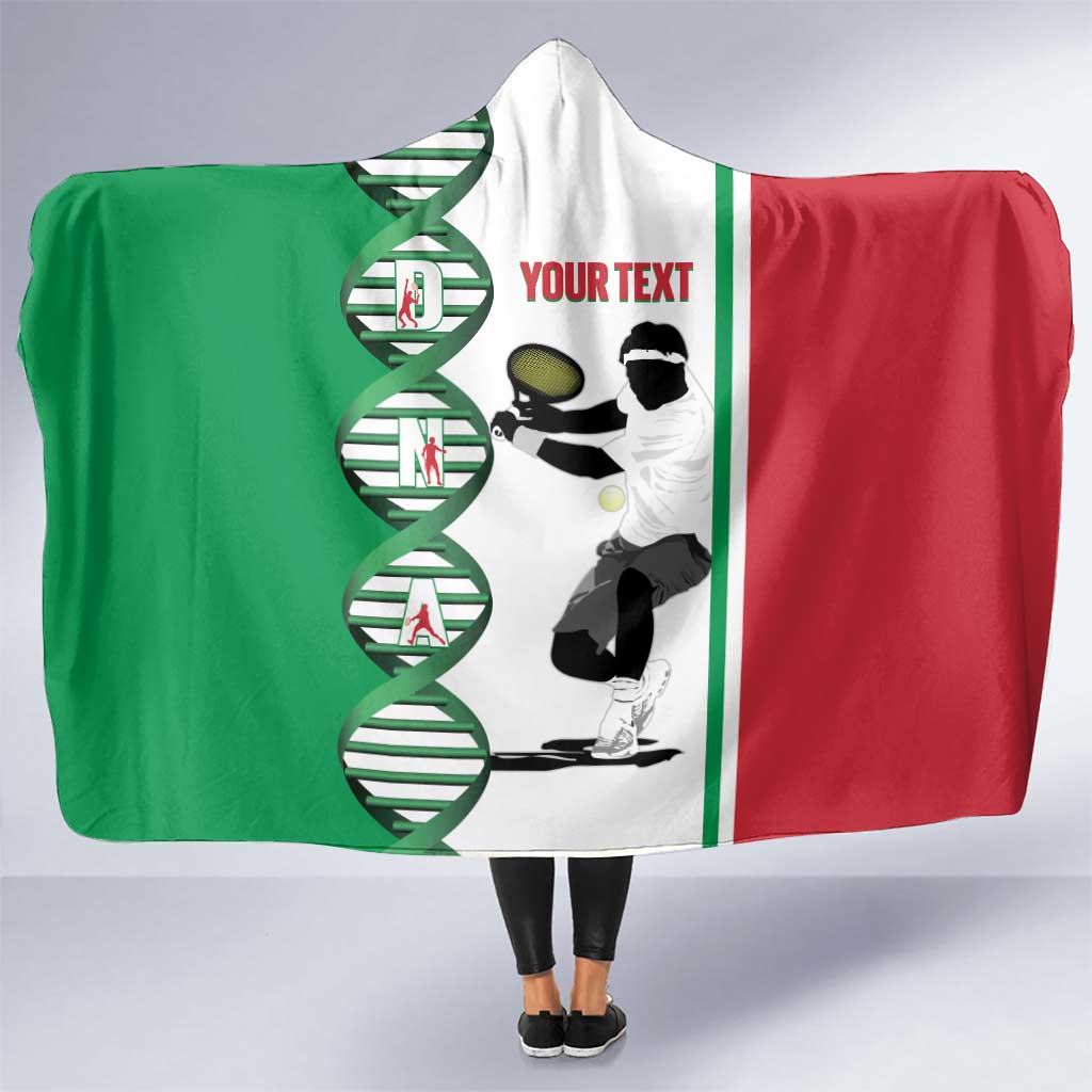 Personalised Italy Tennis Hooded Blanket Its In My DNA - Wonder Print Shop