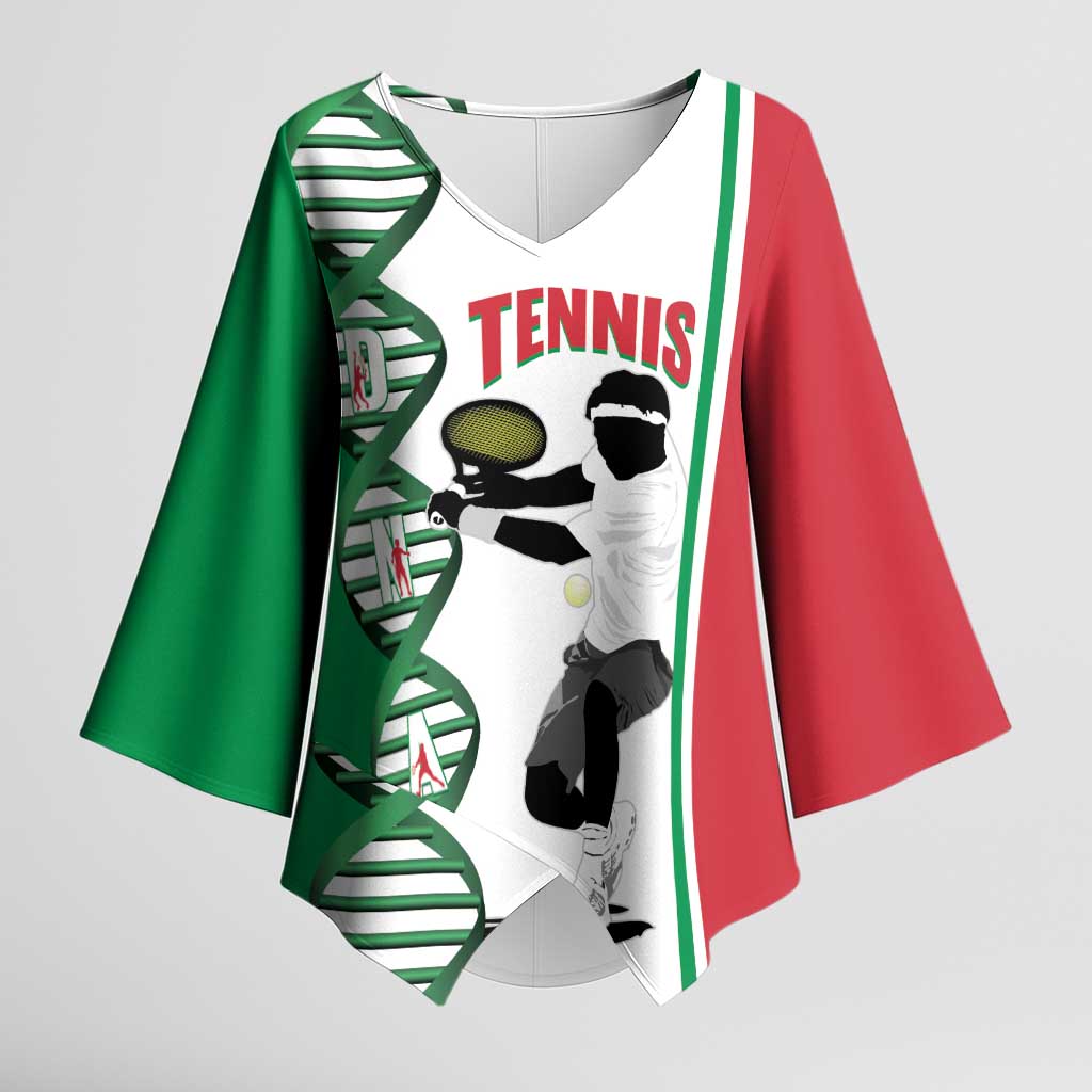 Personalised Italy Tennis Kimono Sleeve Blouse Its In My DNA - Wonder Print Shop