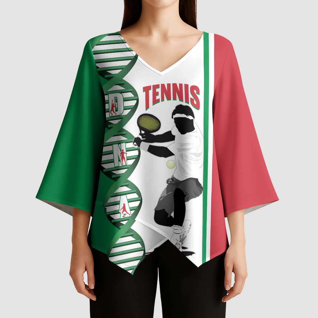 Personalised Italy Tennis Kimono Sleeve Blouse Its In My DNA - Wonder Print Shop