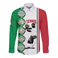 Personalised Italy Tennis Long Sleeve Button Shirt Its In My DNA - Wonder Print Shop