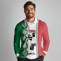 Personalised Italy Tennis Long Sleeve Polo Shirt Its In My DNA - Wonder Print Shop