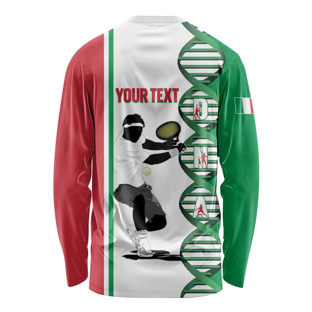 Personalised Italy Tennis Long Sleeve Shirt Its In My DNA - Wonder Print Shop