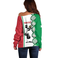 Personalised Italy Tennis Off Shoulder Sweater Its In My DNA - Wonder Print Shop