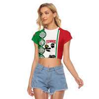 Personalised Italy Tennis Raglan Cropped T Shirt Its In My DNA - Wonder Print Shop