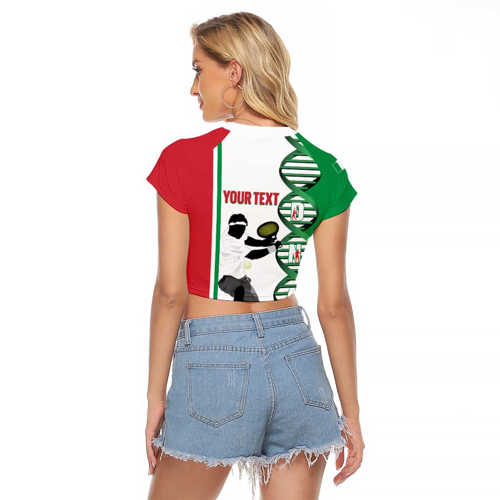 Personalised Italy Tennis Raglan Cropped T Shirt Its In My DNA - Wonder Print Shop