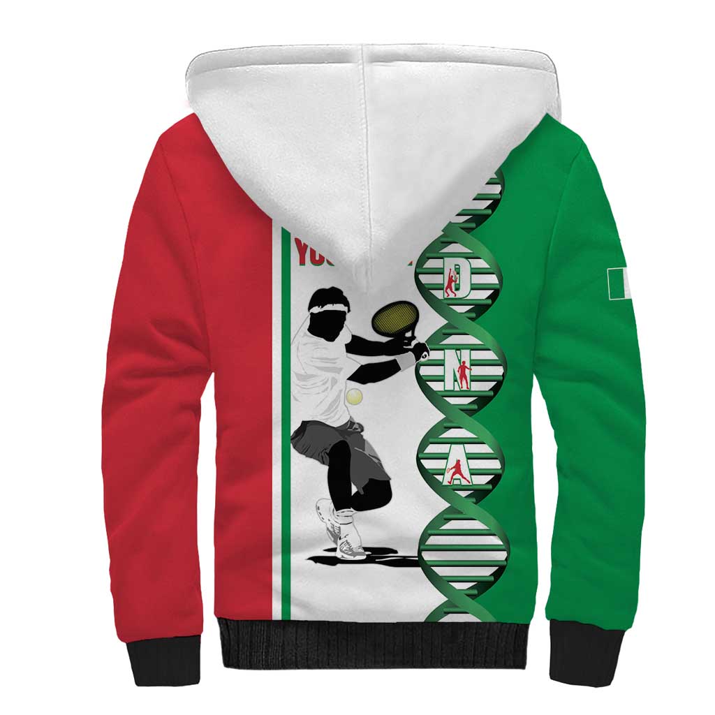 Personalised Italy Tennis Sherpa Hoodie Its In My DNA - Wonder Print Shop