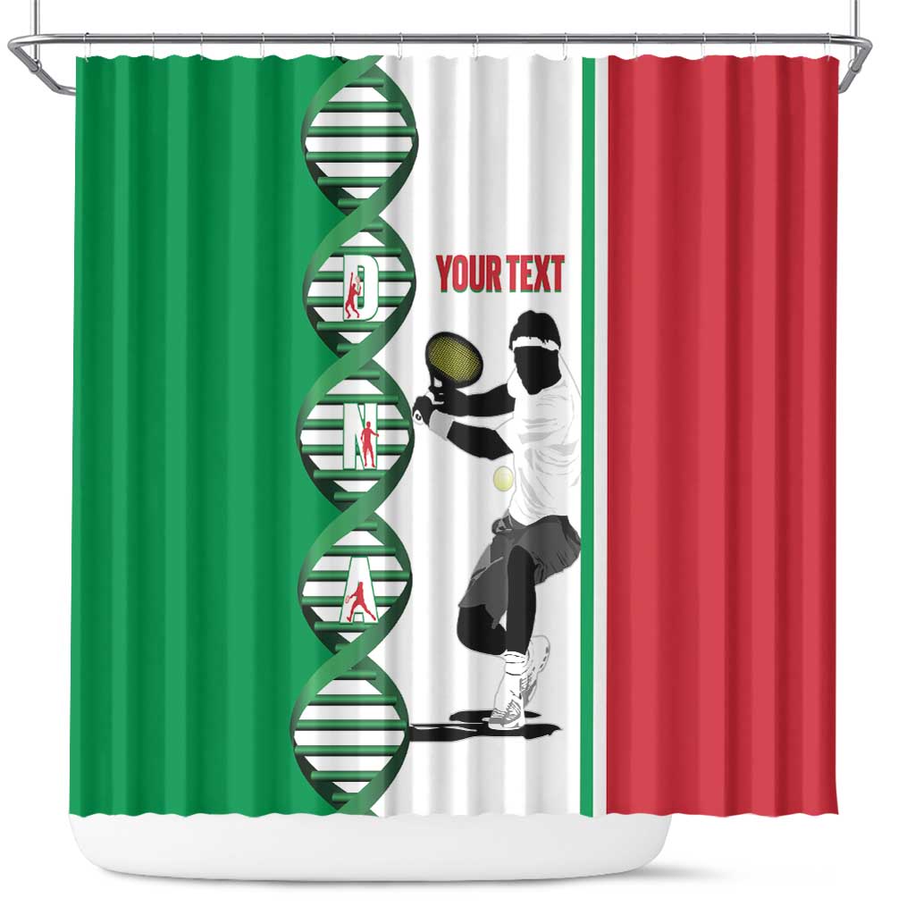 Personalised Italy Tennis Shower Curtain Its In My DNA - Wonder Print Shop