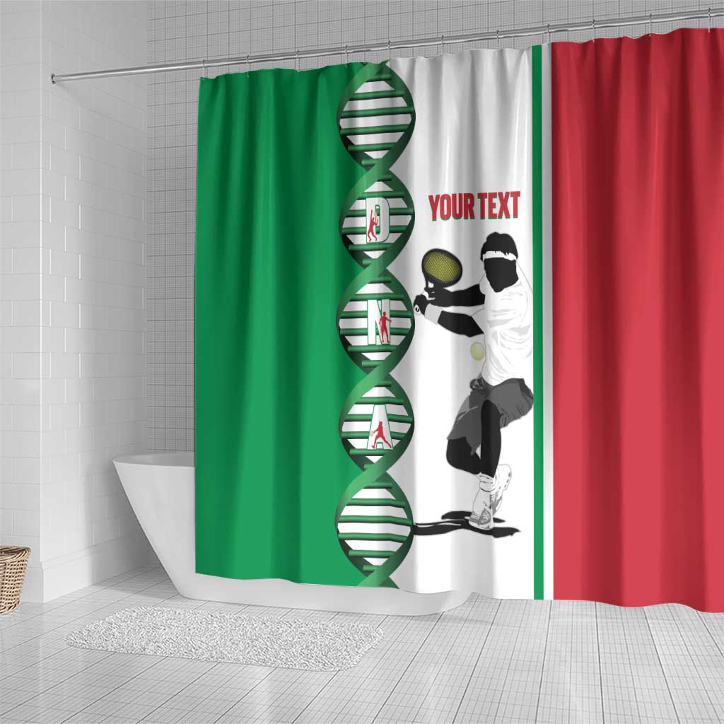 Personalised Italy Tennis Shower Curtain Its In My DNA - Wonder Print Shop