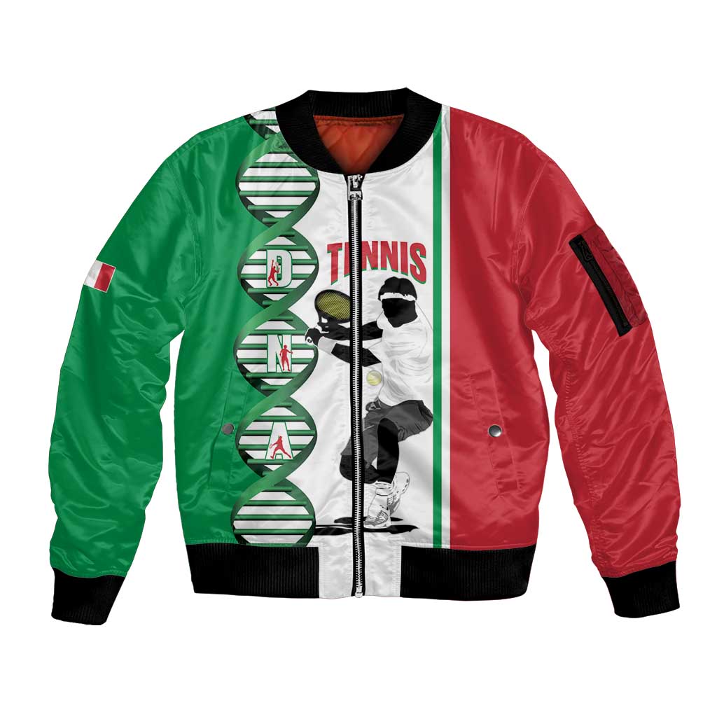 Personalised Italy Tennis Sleeve Zip Bomber Jacket Its In My DNA - Wonder Print Shop