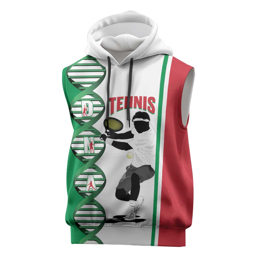 Personalised Italy Tennis Sleeveless Hoodie Its In My DNA - Wonder Print Shop
