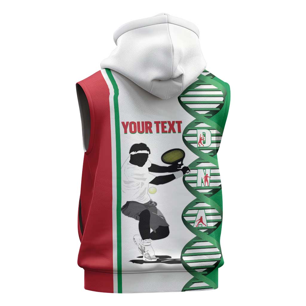 Personalised Italy Tennis Sleeveless Hoodie Its In My DNA - Wonder Print Shop