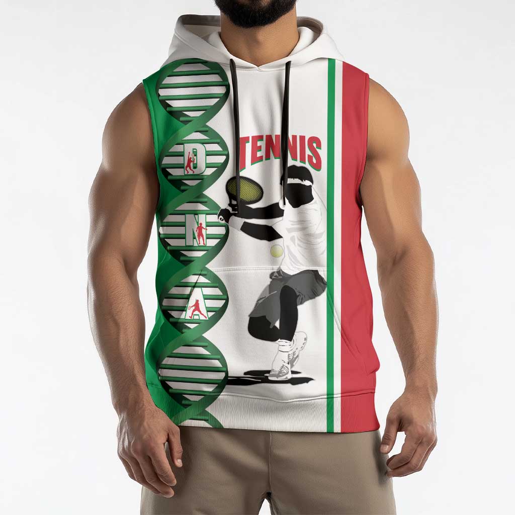 Personalised Italy Tennis Sleeveless Hoodie Its In My DNA - Wonder Print Shop
