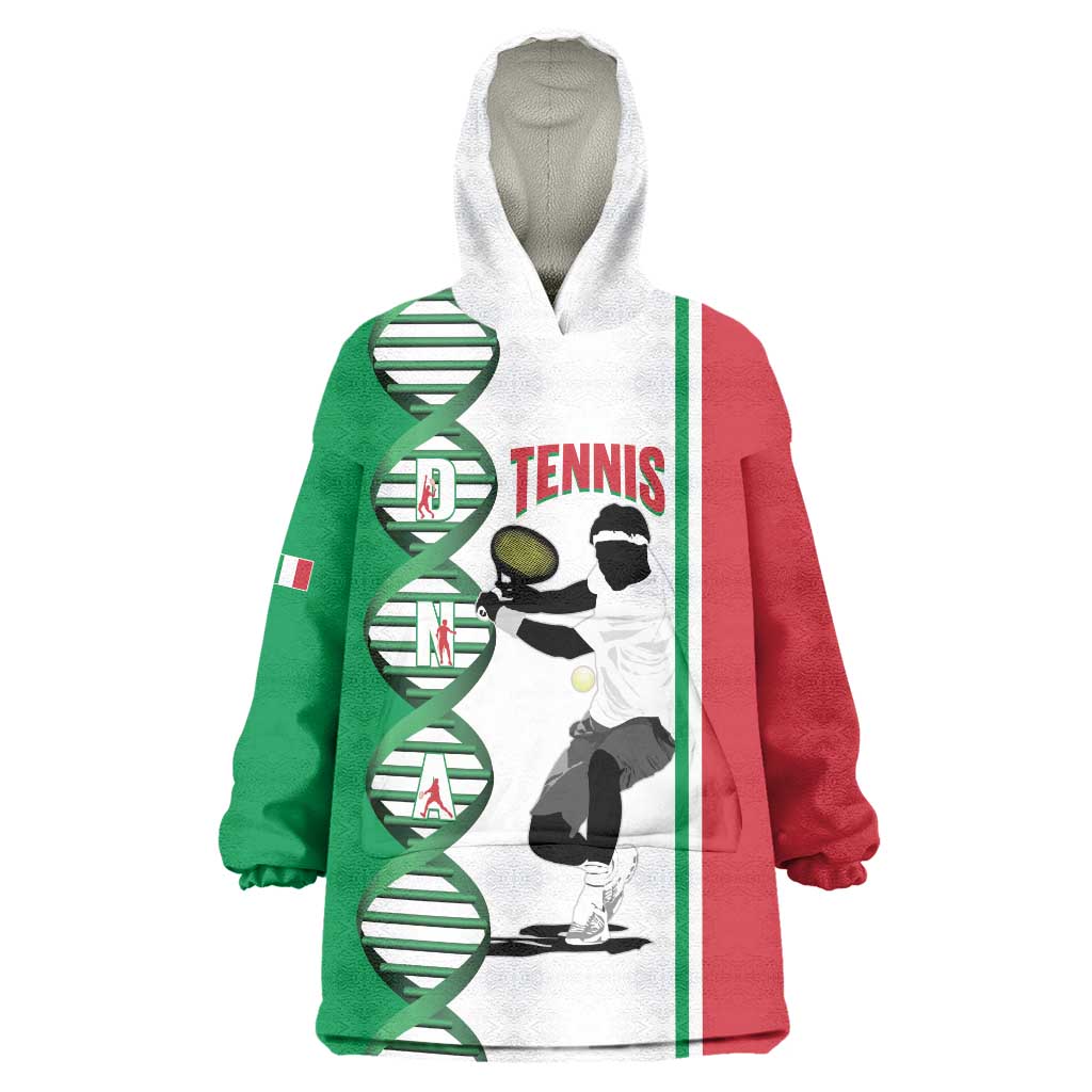 Personalised Italy Tennis Wearable Blanket Hoodie Its In My DNA - Wonder Print Shop