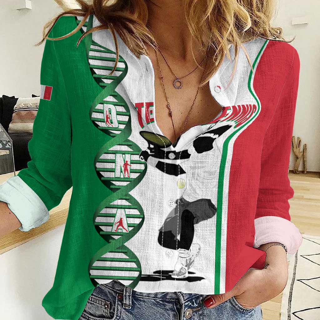 Personalised Italy Tennis Women Casual Shirt Its In My DNA - Wonder Print Shop