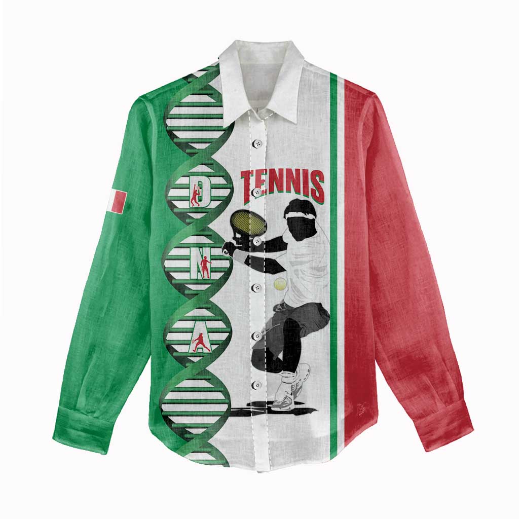 Personalised Italy Tennis Women Casual Shirt Its In My DNA - Wonder Print Shop