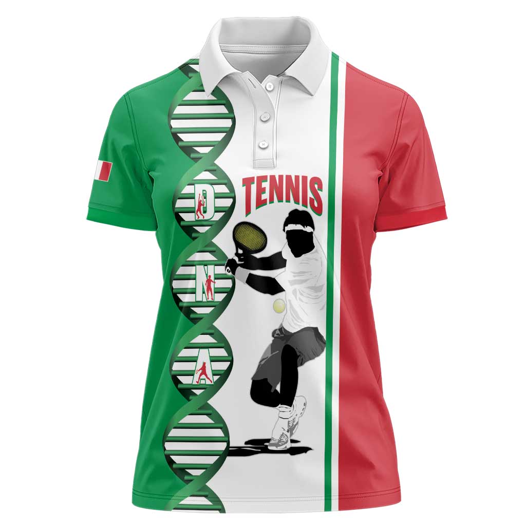 Personalised Italy Tennis Women Polo Shirt Its In My DNA - Wonder Print Shop