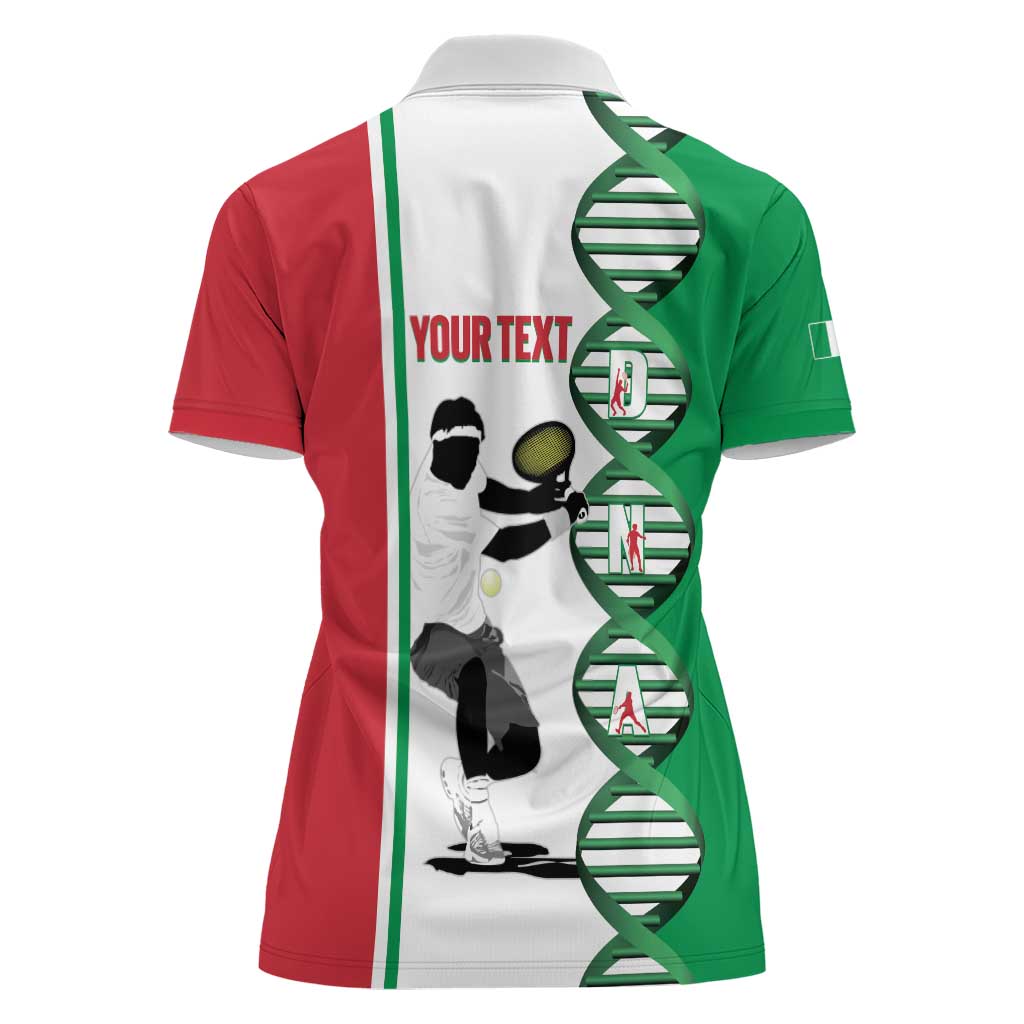 Personalised Italy Tennis Women Polo Shirt Its In My DNA - Wonder Print Shop
