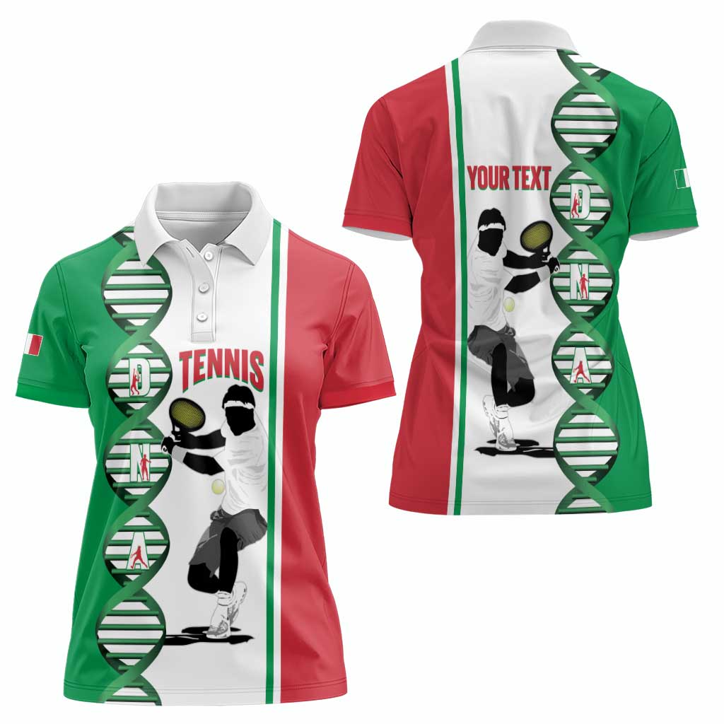 Personalised Italy Tennis Women Polo Shirt Its In My DNA - Wonder Print Shop