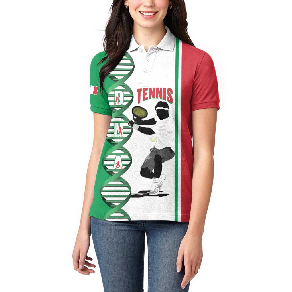 Personalised Italy Tennis Women Polo Shirt Its In My DNA - Wonder Print Shop