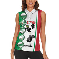 Personalised Italy Tennis Women Sleeveless Polo Shirt Its In My DNA - Wonder Print Shop
