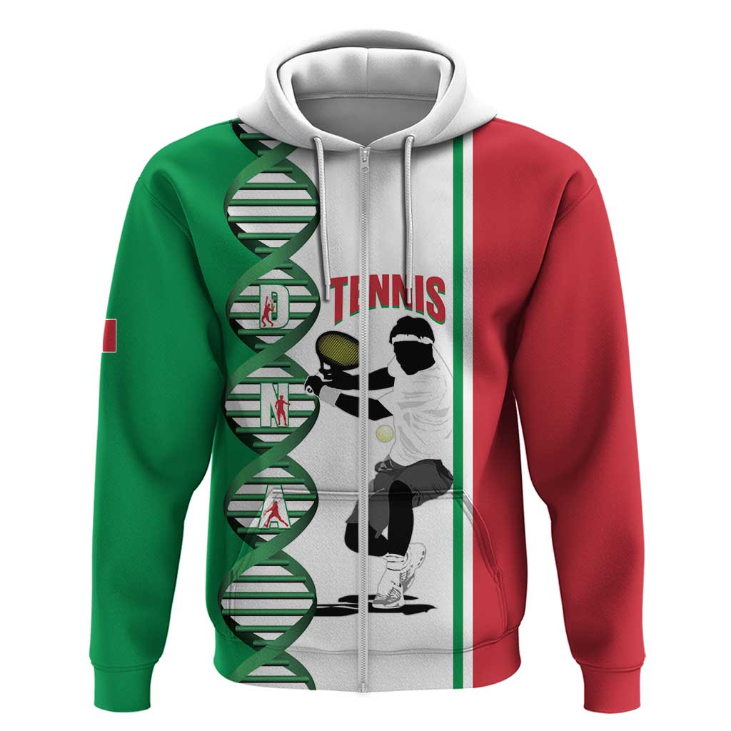 Personalised Italy Tennis Zip Hoodie Its In My DNA - Wonder Print Shop