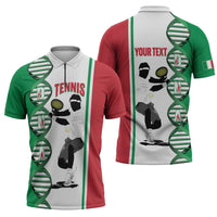 Personalised Italy Tennis Zipper Polo Shirt Its In My DNA - Wonder Print Shop