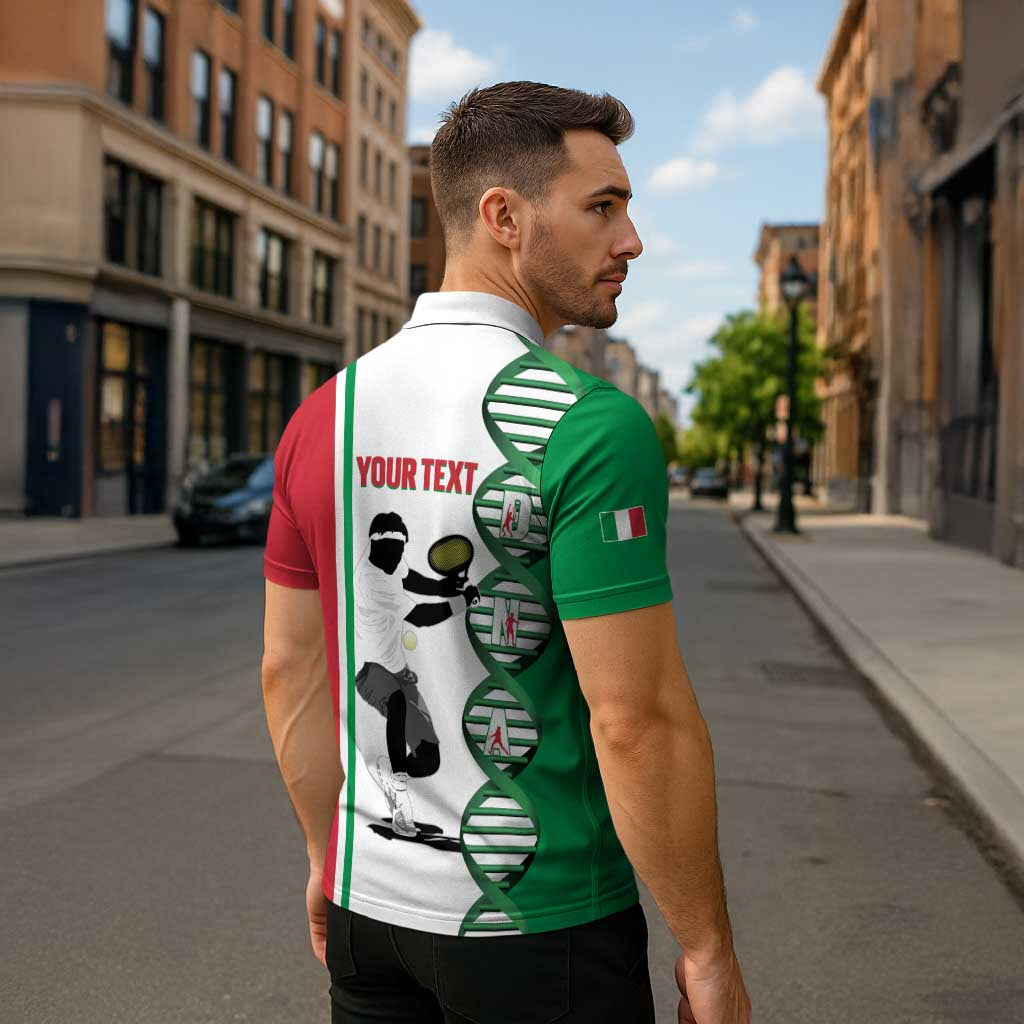 Personalised Italy Tennis Zipper Polo Shirt Its In My DNA - Wonder Print Shop